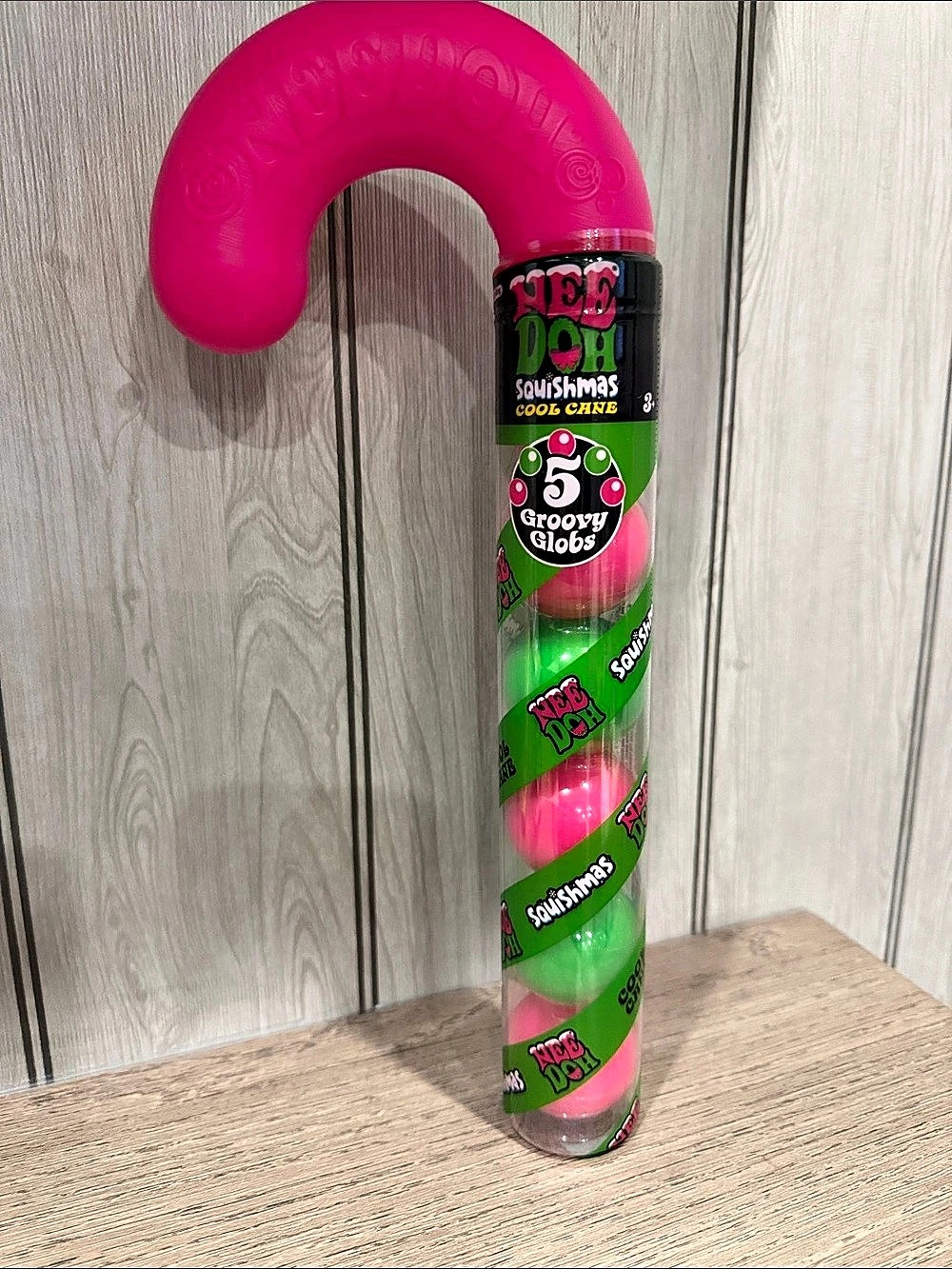 NeeDoh Squishmas Cool Cane Pink & Green
